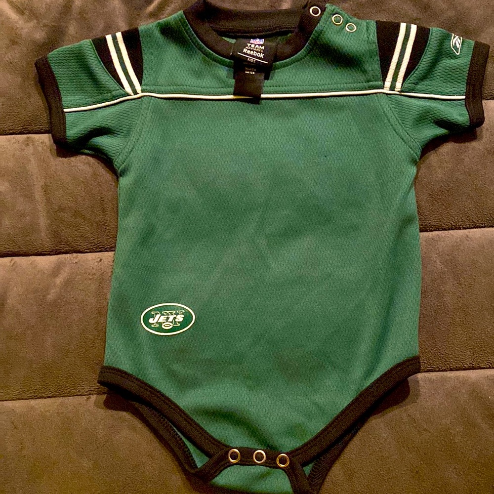 🌻5 for $15🏷️ NFL Jets Reebok Kids • 12mo One Piece Snap Suit • Green